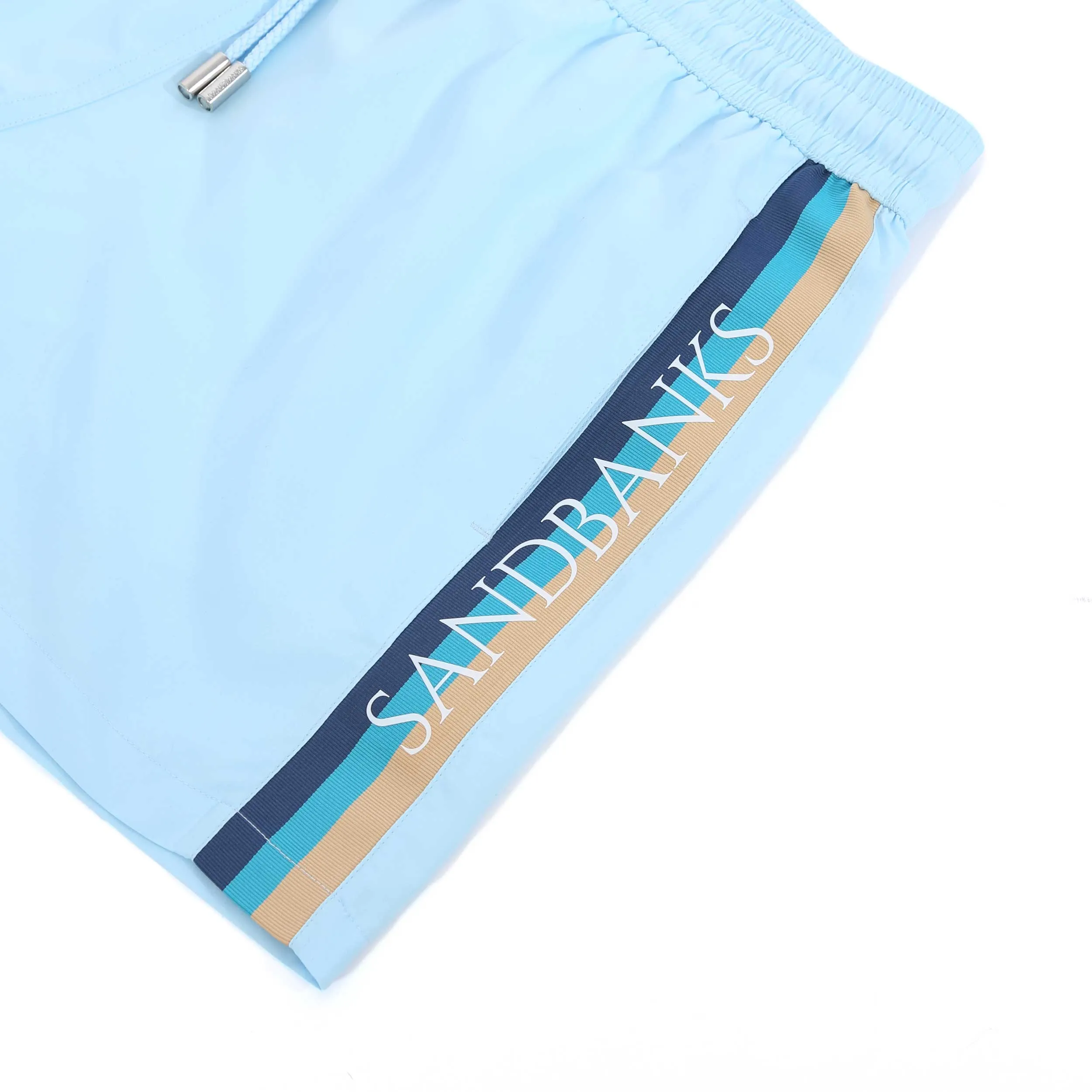 Sandbanks Retro Swim Shorts in Crystal Blue