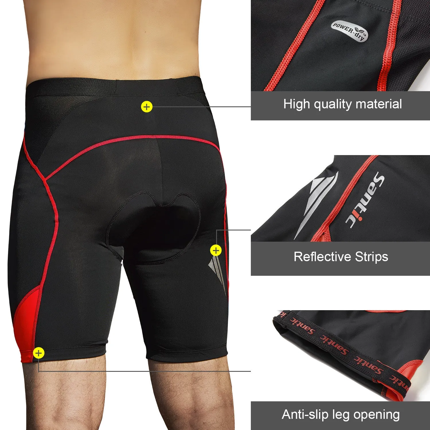 Santic Genting Red Men Padded Cycling Shorts