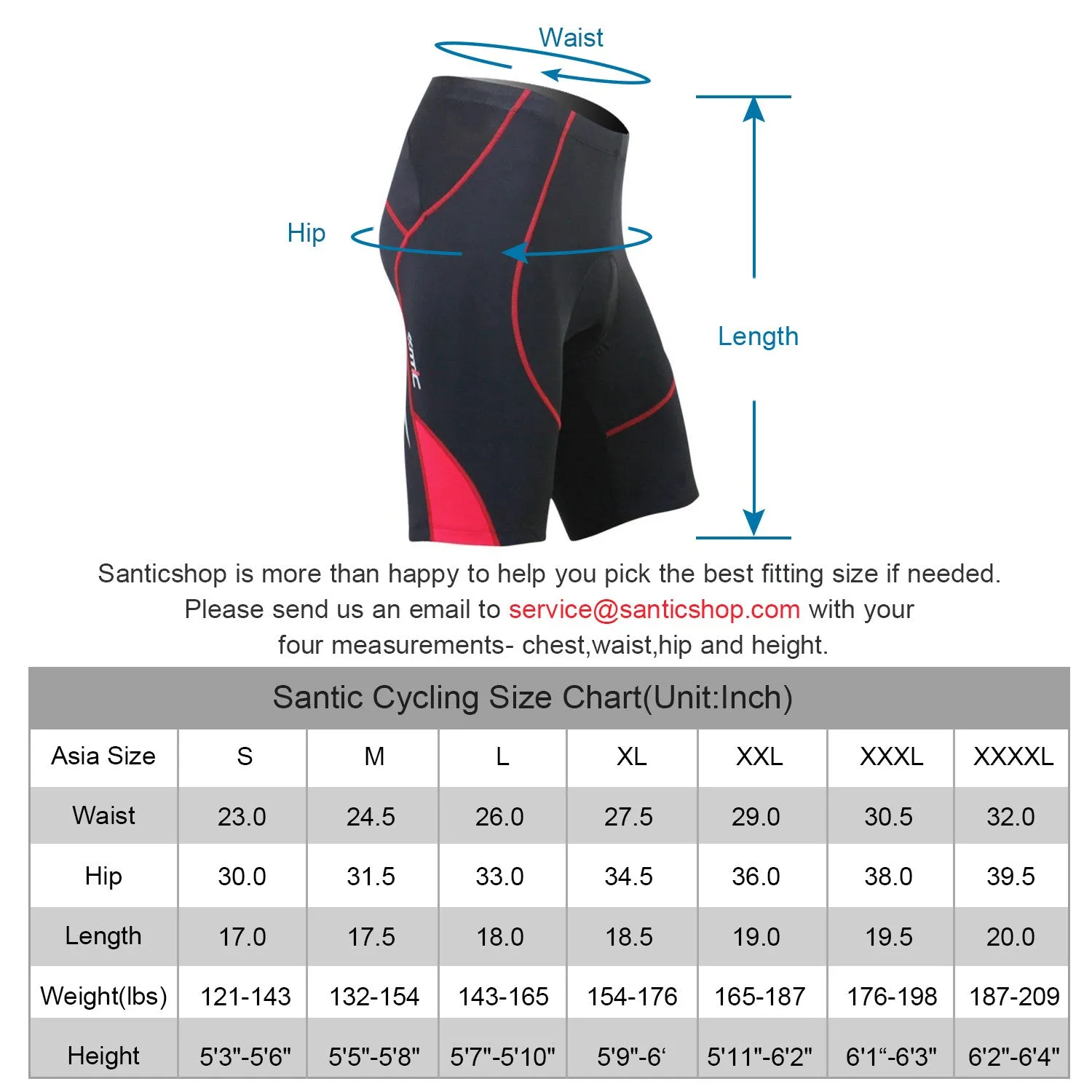 Santic Genting Red Men Padded Cycling Shorts