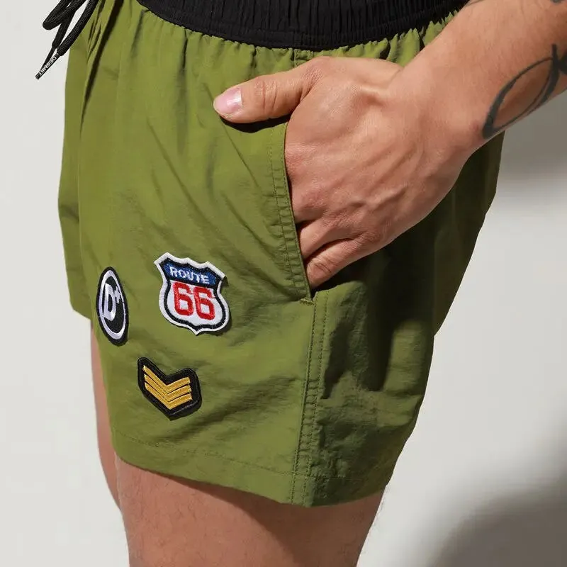 Shiny Badge Swim Shorts