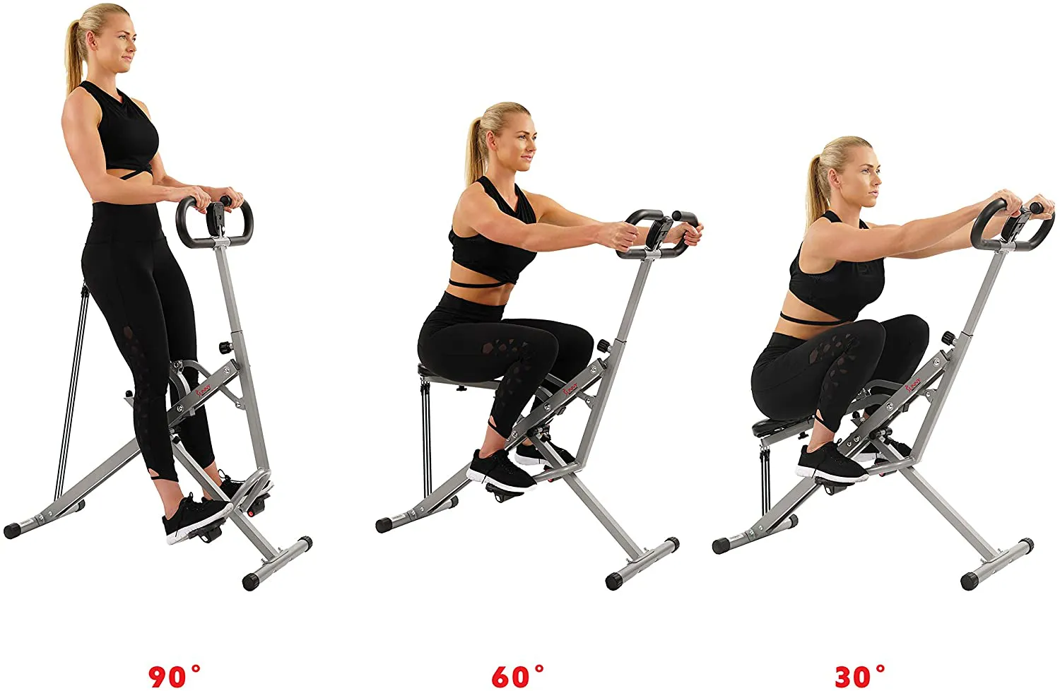 Sunny Health & Fitness Squat Assist Row-N-Ride Trainer for Glutes Workout with Training Video