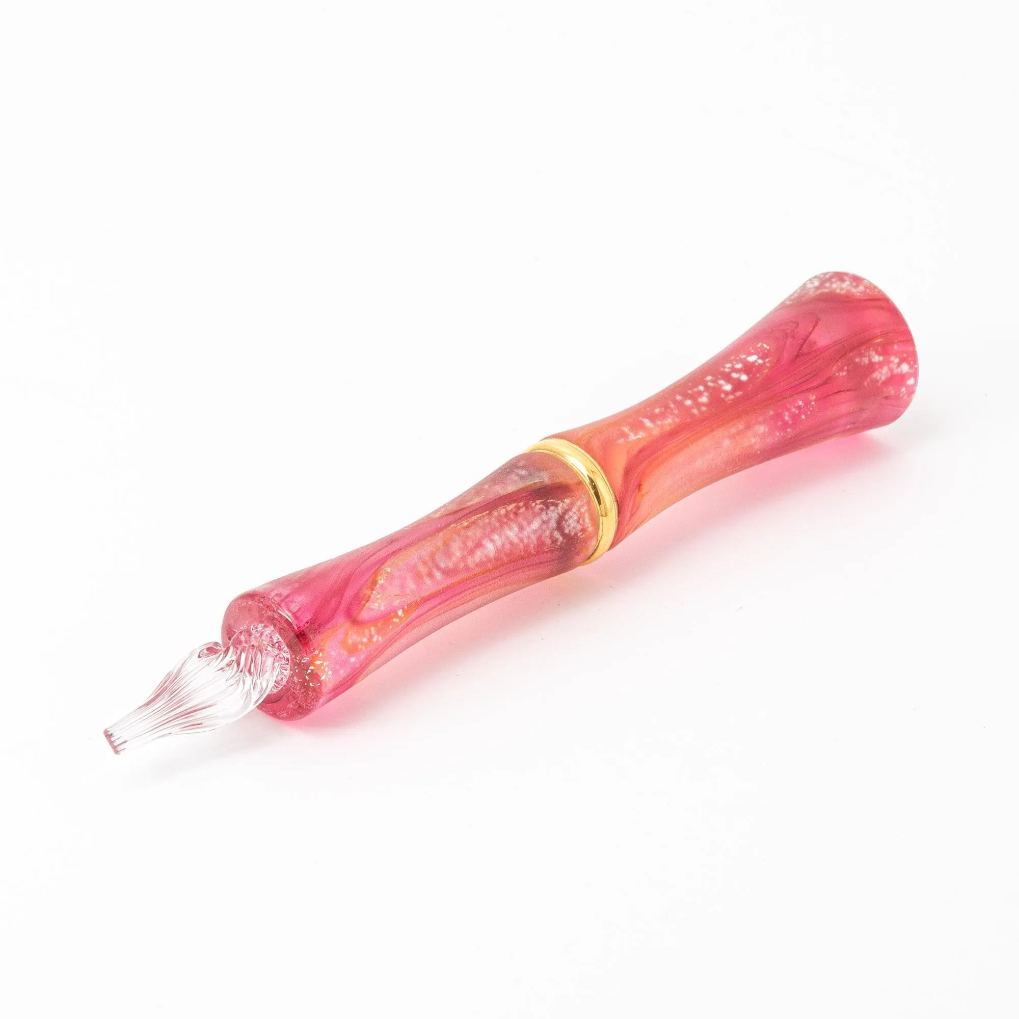 Crimson Finch Glass Dip Pen from TAKETORIs Hazy Series - Crafted by Glass Studio Too