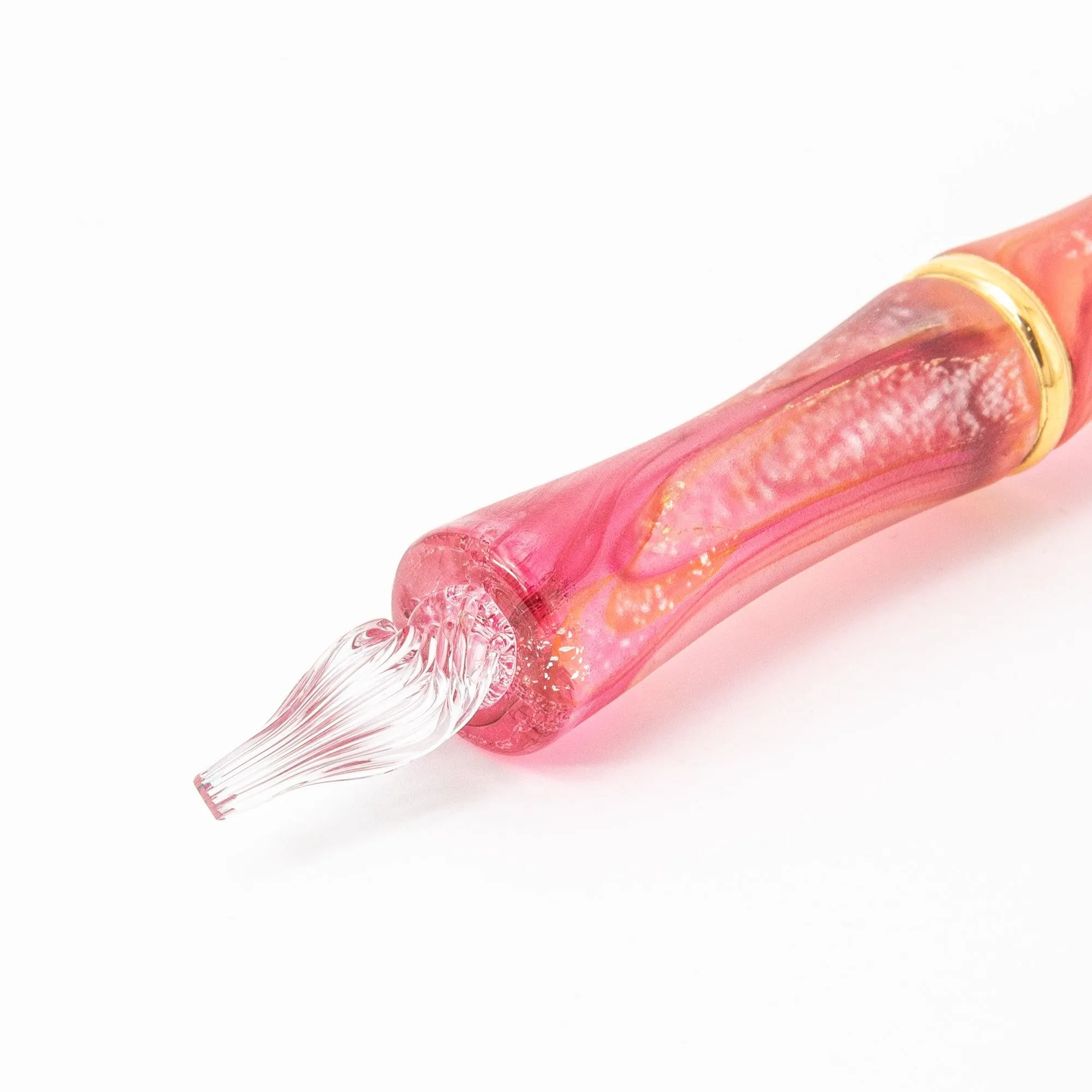 Crimson Finch Glass Dip Pen from TAKETORIs Hazy Series - Crafted by Glass Studio Too