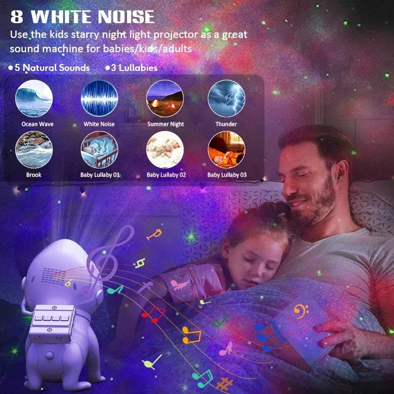 Universe light projector with relaxing sound emission for sleep