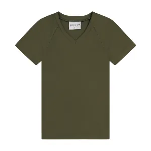 V NECK TEE-Hunter