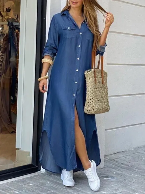 Women's fashion sexy shirt long dresses dresses