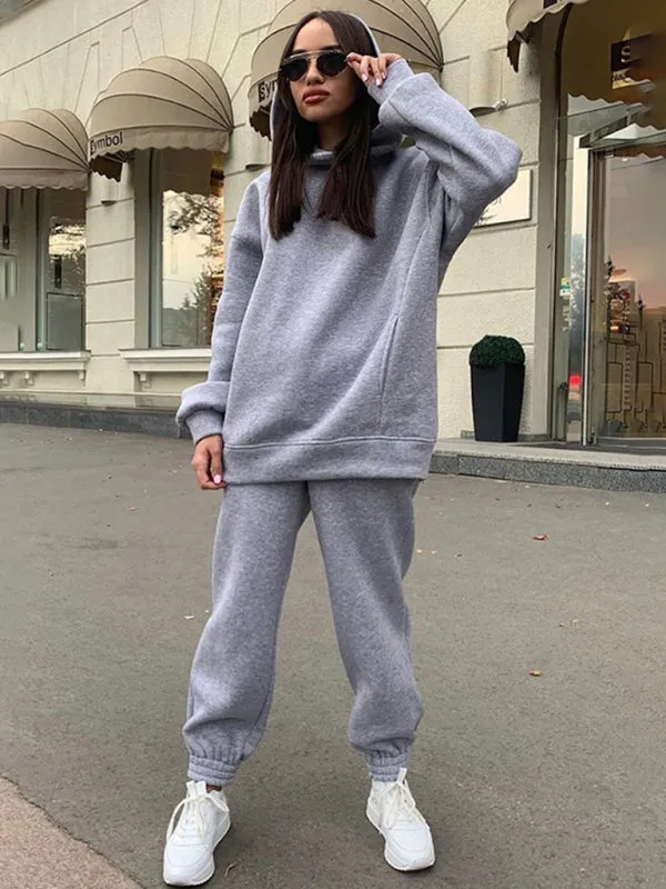 Women's Matching Overhead Hoodie And Jogging Bottoms