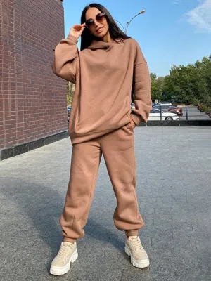 Women's Matching Overhead Hoodie And Jogging Bottoms