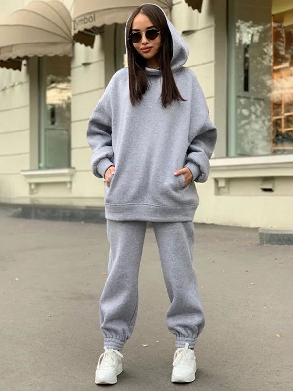 Women's Matching Overhead Hoodie And Jogging Bottoms