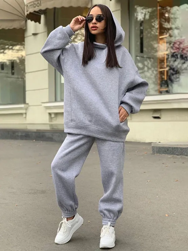 Women's Matching Overhead Hoodie And Jogging Bottoms