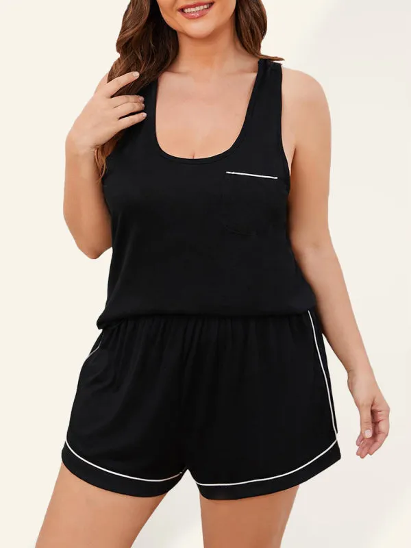 Women's Plus Size Tank Top And Shorts Loungewear Set