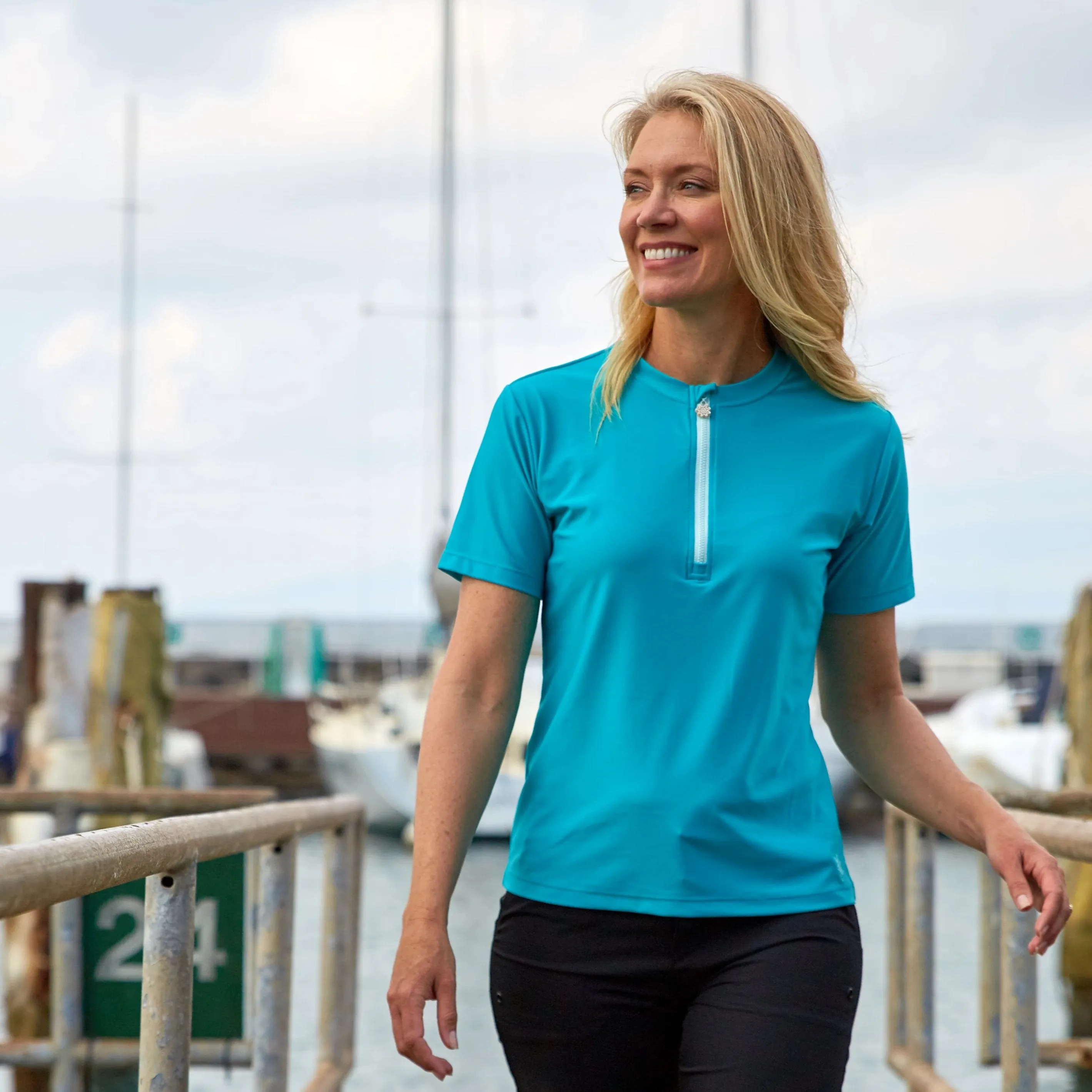 Women's Quarter Zip Crew Sun & Swim Shirt