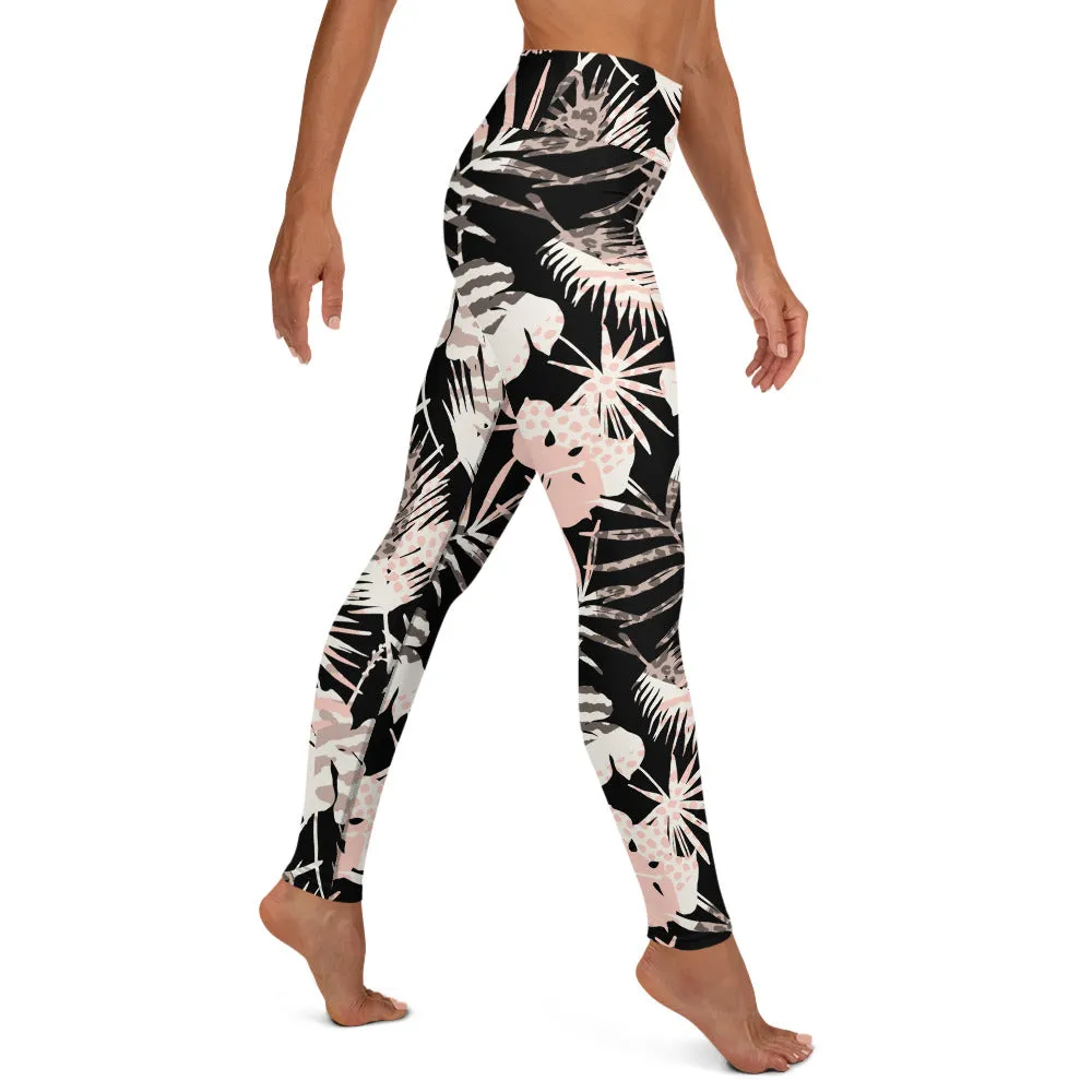 Yoga Leggings in Natural Tropical Print